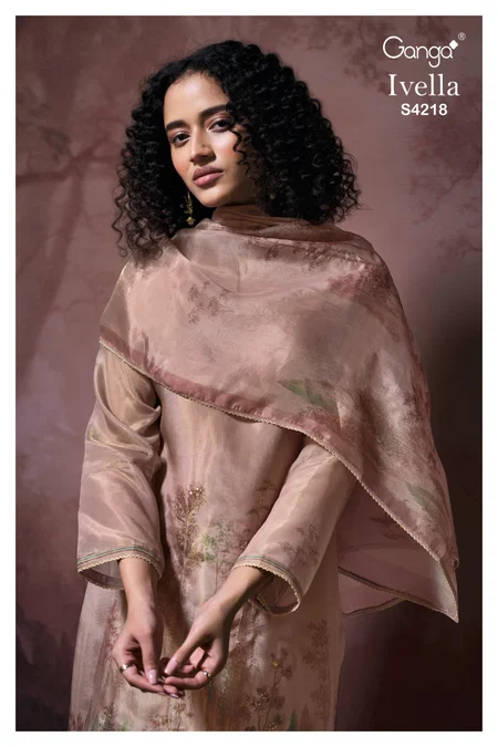 Ivella 4218 By Ganga Bemberg Silk Printed Designer Salwar Suits